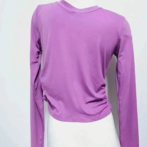 free people movement cropped long sleeve scallop front top med - Picture 3 of 13